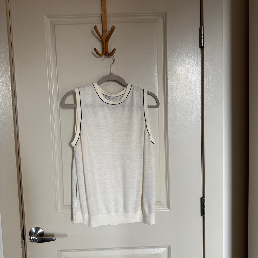 Cos Contrast Stitch Sleeveless Wool